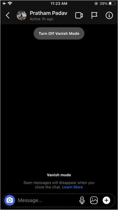 How to turn off Vanish mode on Instagram