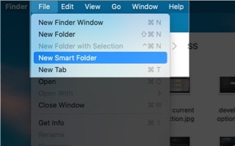 Select New Smart Folder on Mac