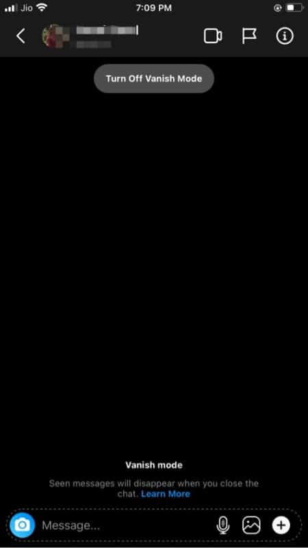 Turn on Vanish mode on Instagram from iPhone