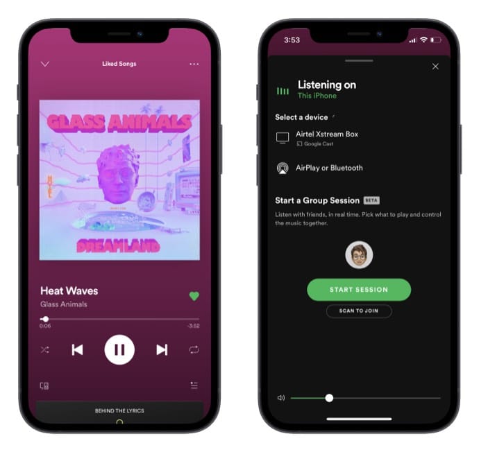 How to start a group session on Spotify from iPhone and Mac