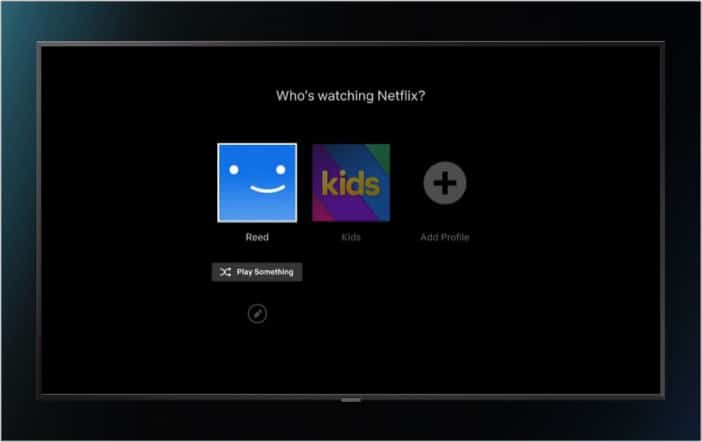 Netflix Play Something below your profile name