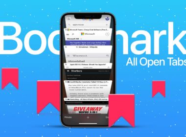 How to bookmark all open safari tabs at once on iphone