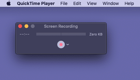 Click tiny white red button in QuickTime Player