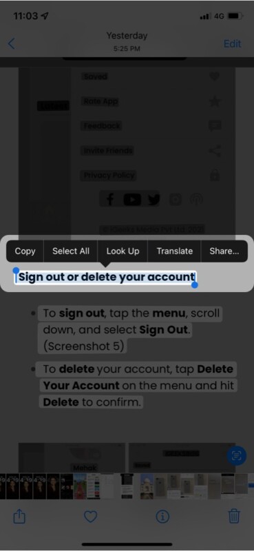 Choose text recognition options Apple Live Text