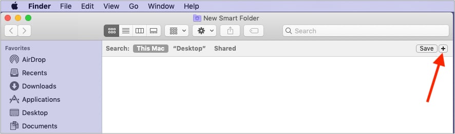 Click the tiny plus icon from Finder’s top right