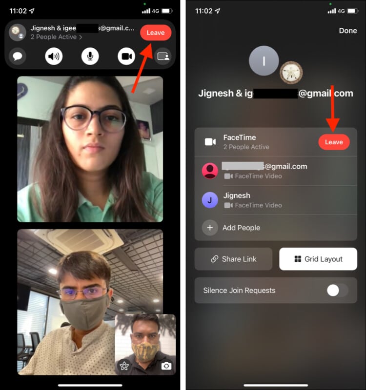 How to leave a Group FaceTime call