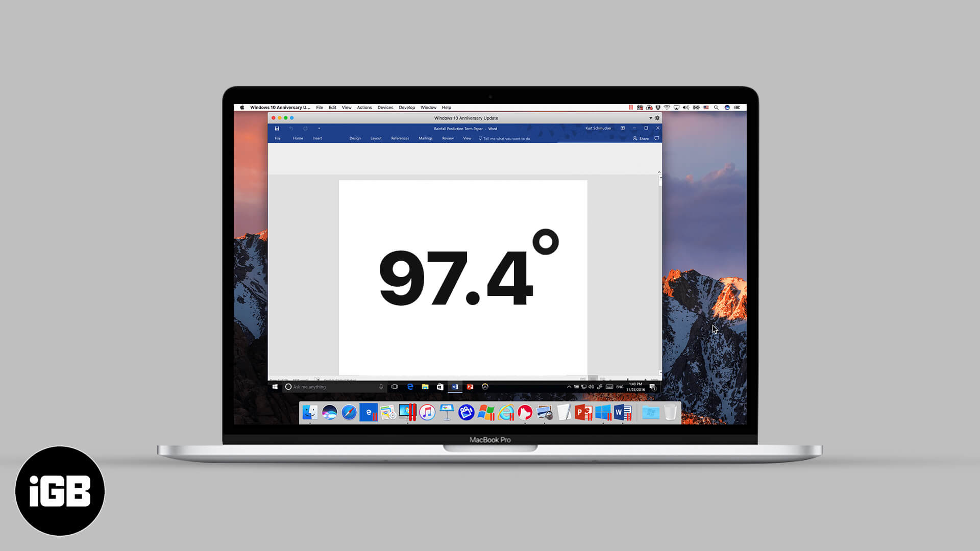 How to type degree temperature symbol on mac