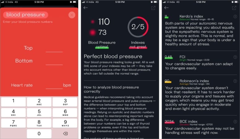 Blood pressure tracking in Welltory iPhone app