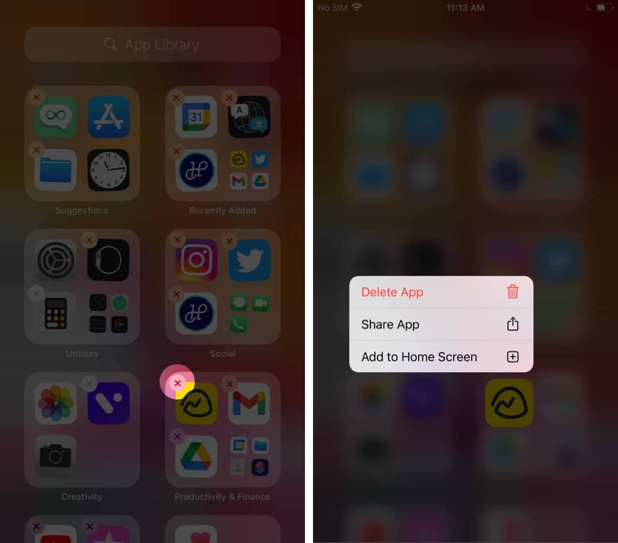 Delete App From App Library On iPhone