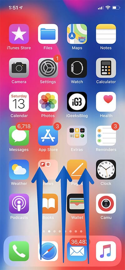 Swipe Up iPhone Screen