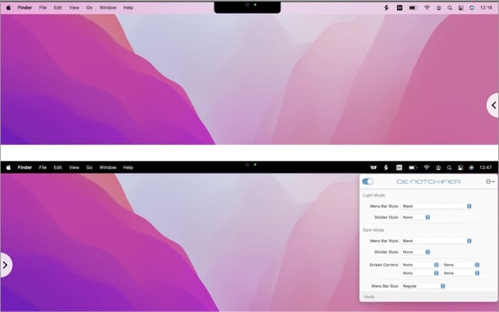 De-Notch-ifier app to hide notch in 2021 MacBook Pro