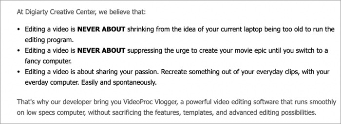 VideoProc Vlogger video editing software for Mac motto