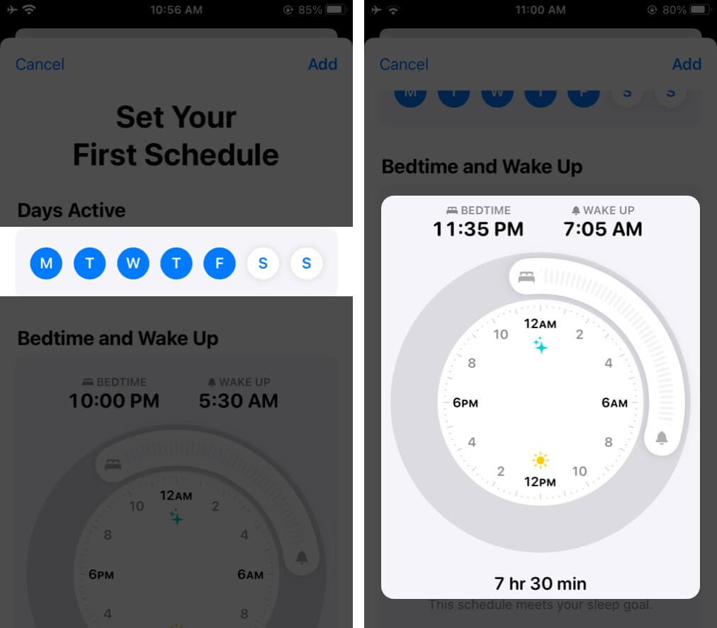 Set your Bedtime and Wake up Schedule in Health App on iPhone