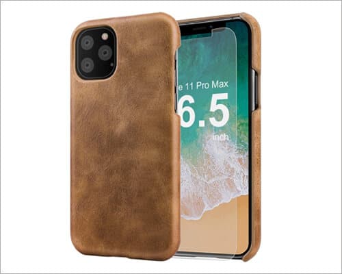 Jijaogara iPhone 11 Pro Max Wireless Charging Leather Case