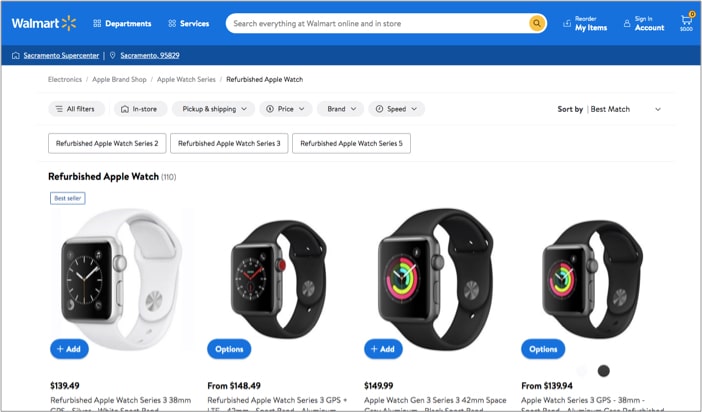 Walmart place to buy refurbished Apple Watch