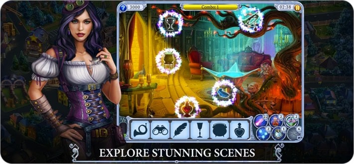 Hidden objects twilight town iphone and ipad game screenshot