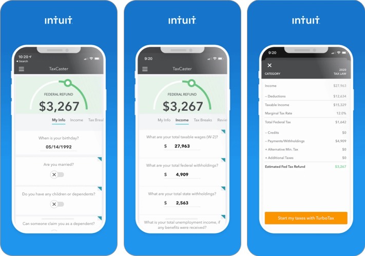 taxcaster iphone and ipad tax app screenshot