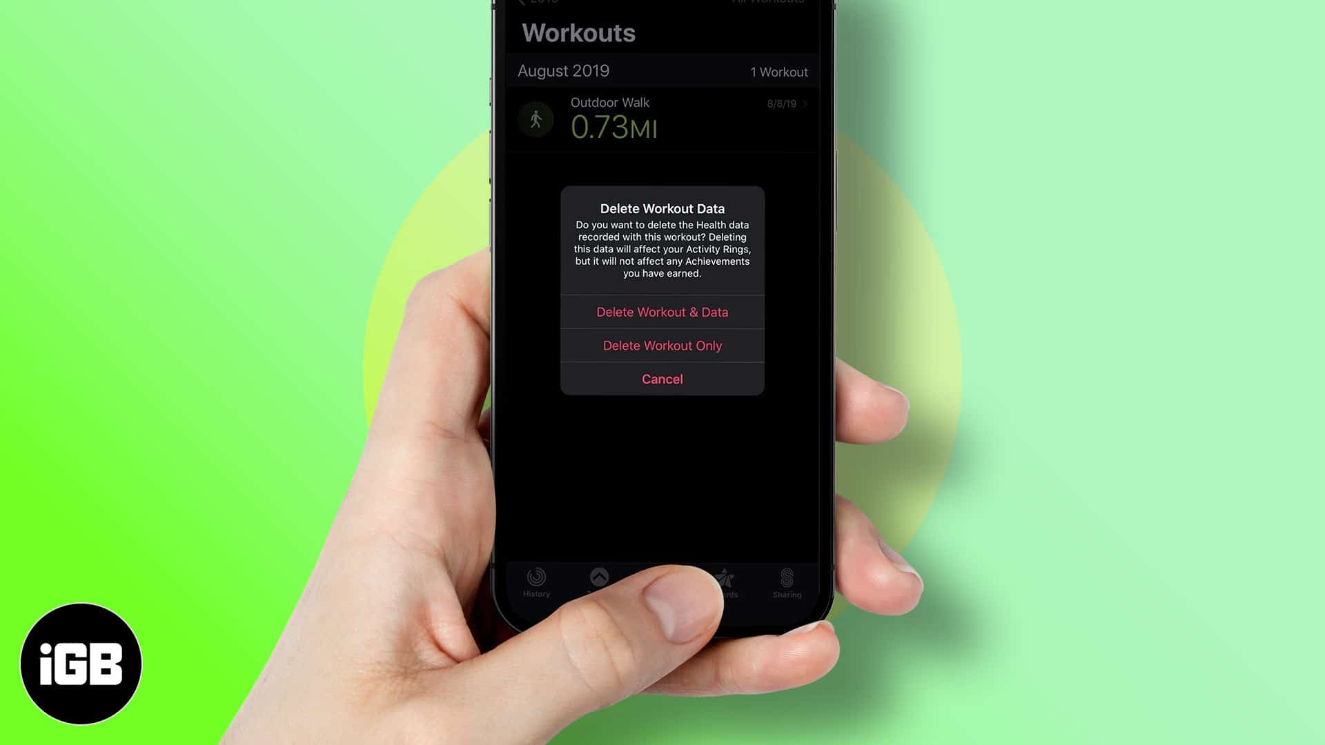 How to delete an apple watch workout