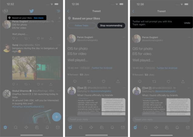 Stop Recommending Topic on Twitter on iOS devise