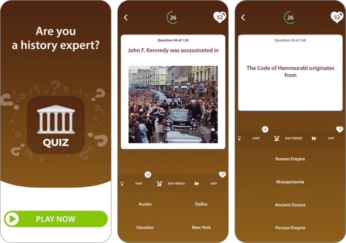 World History Trivia Quiz app for iPhone and iPad