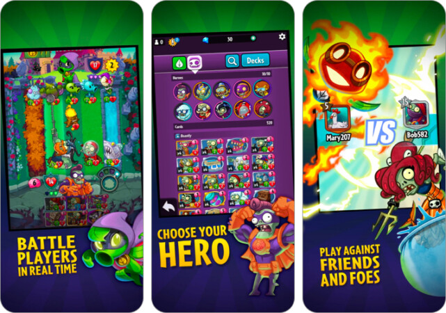 Plants vs. Zombies Heroes zombie game for iPhone