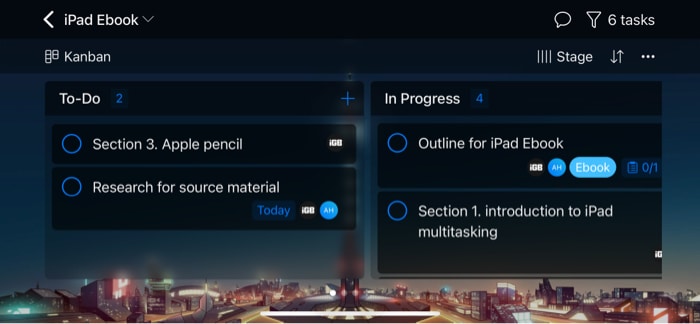 ZenKit Projects review Kanban style view