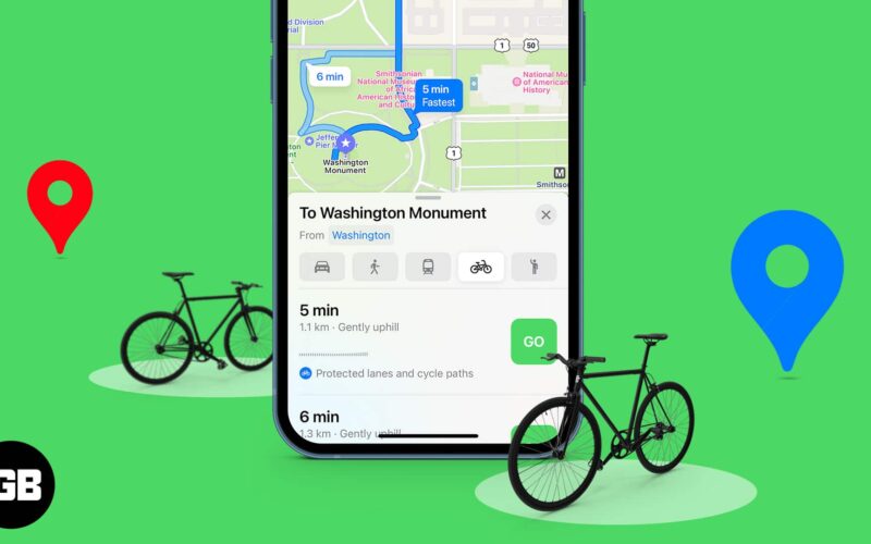 How to get cycling directions in apple maps on iphone