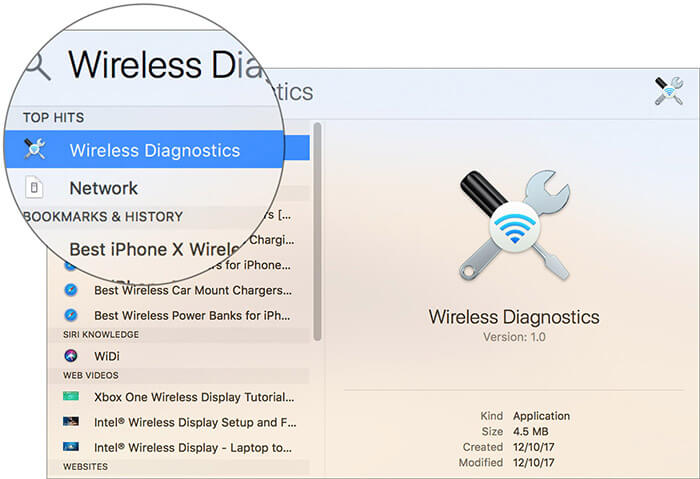 Open Wireless Diagnostics on Mac