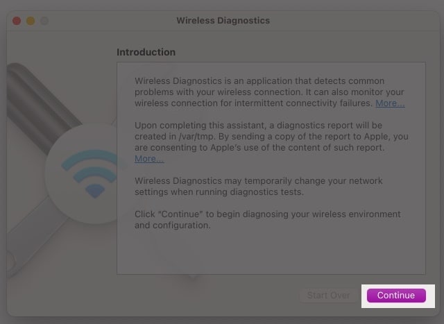 Run Wireless Diagnostics on Mac