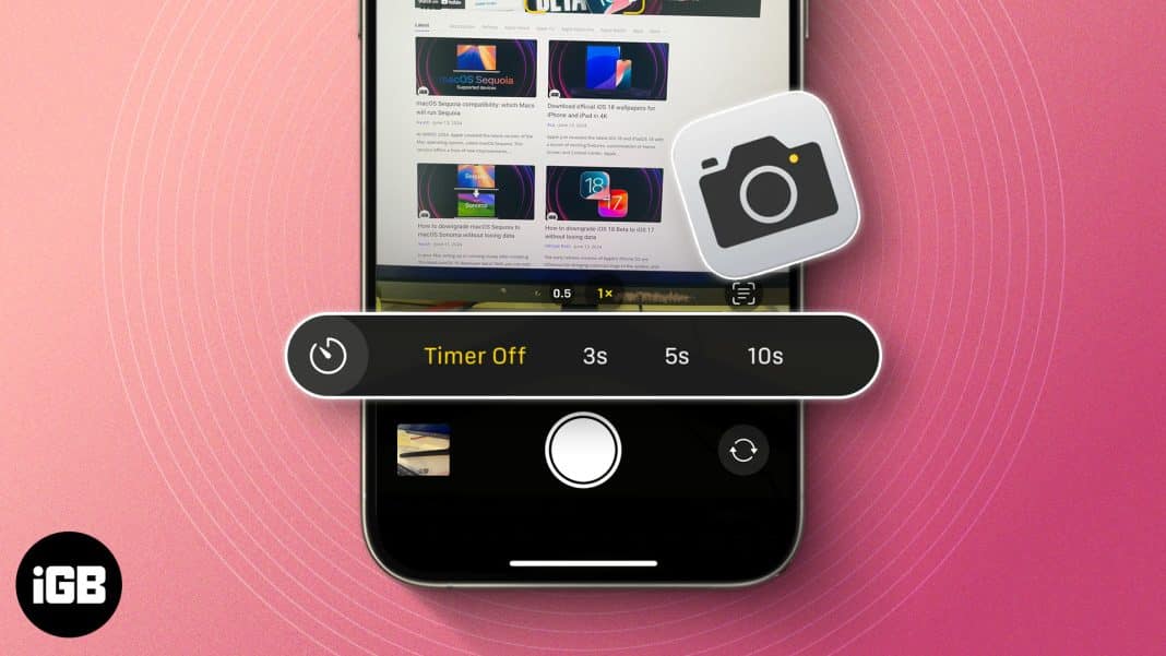 How to set timer on iPhone camera