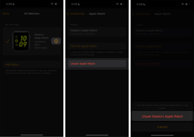 How to unpair Apple Watch from iPhone  