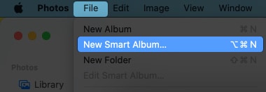 Select New Smart Album on Mac