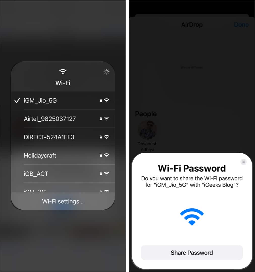 Share Wi-Fi password to Mac and iPhone