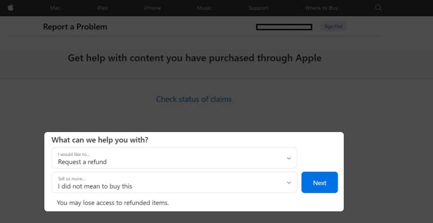 Request a refund from Mac