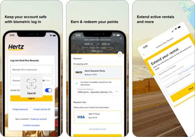 Hertz Car Rental iPhone app