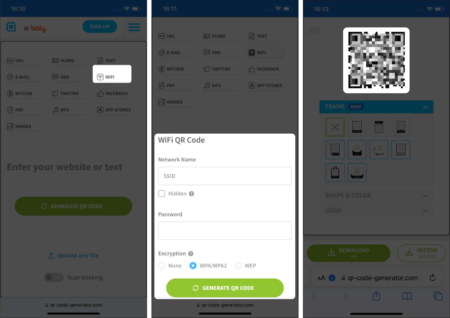 How to share WiFi password from iPhone by generating a QR code