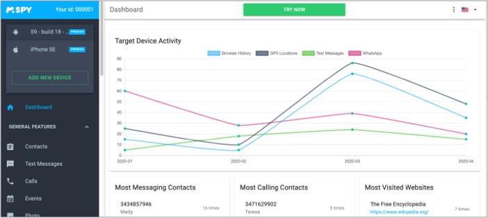 Select your child’s device from mSpy Mac software