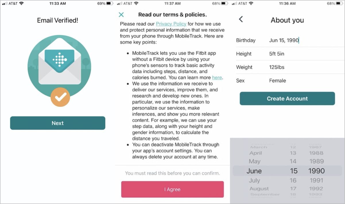 Sign into your Fitbit account on iPhone