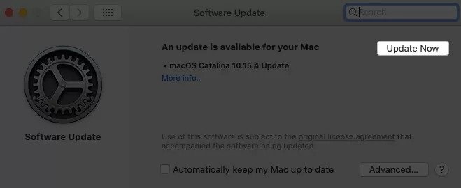 Click on Update Now to upgrade macOS