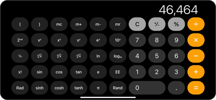 Access Scientific Calculator on iPhone