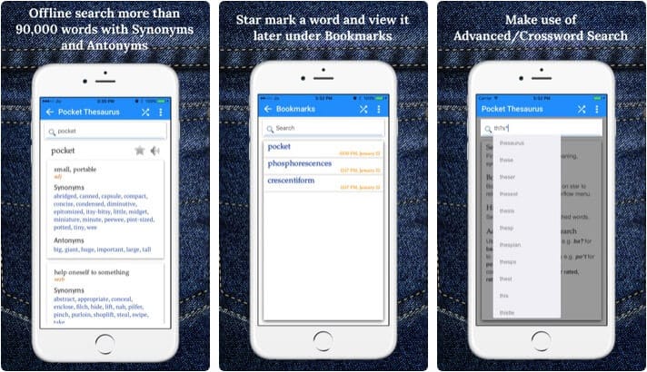 Pocket Thesaurus iPhone and iPad App Screenshot