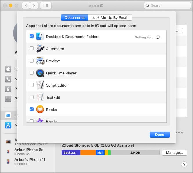 Sync your documents and data from Mac