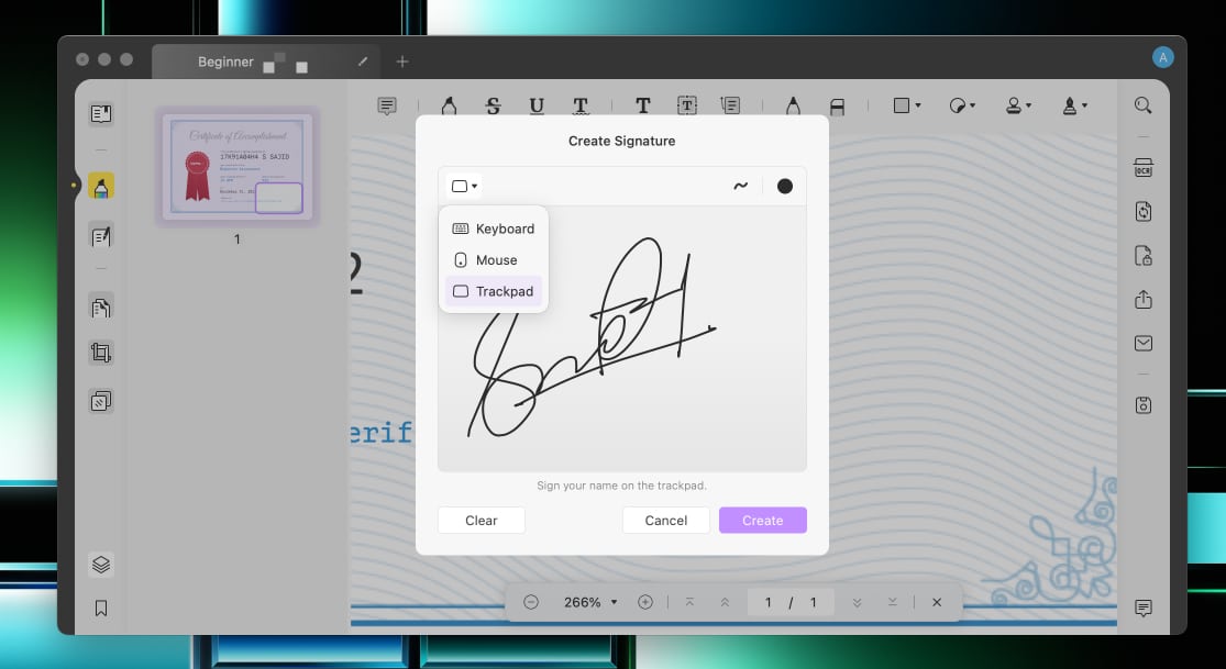 Create Signature for PDF using UPDF