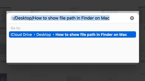 Drag the file to the path box to check its path