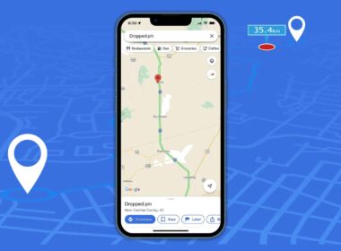 How to measure distance between two points in google maps on iphone