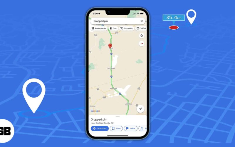 How to measure distance between two points in google maps on iphone