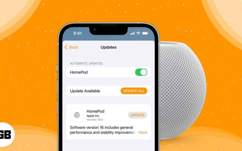 How to update homepod software using home app on iphone