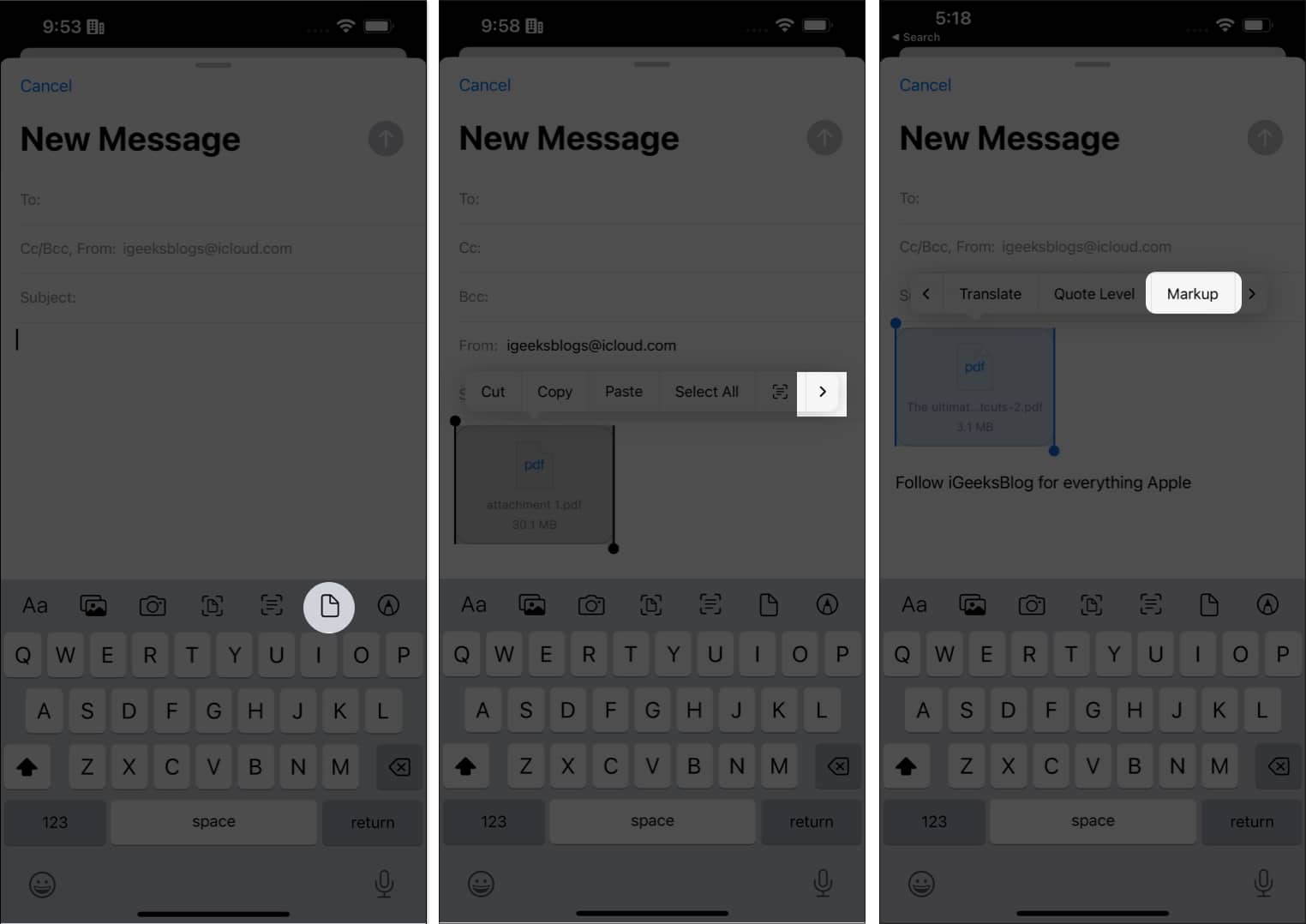use File Markup in Mail app on iPhone