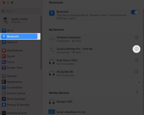 Go to Bluetooth Setting on Mac