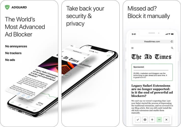 AdGuard best ad blocker app for iPhone screenshot